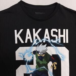 Naruto Kakashi 20 Crew Neck Anime Graphic T-Shirt Adult Mens Size M Black